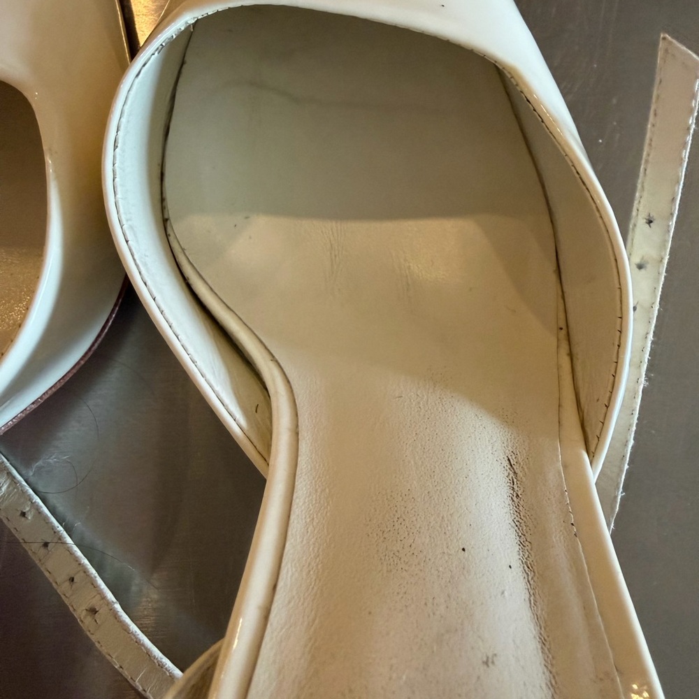 Reformation Natasha PumpsElegant White Slingback Heels White Patent - Picture 9 of 12